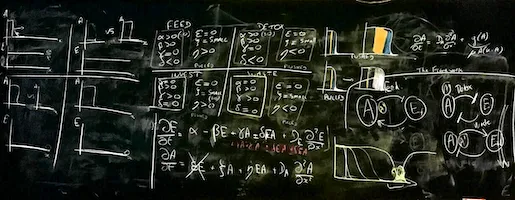 Chalk notes on a blackboard